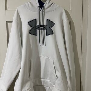Under Armour White Hoodie with Gray Logo